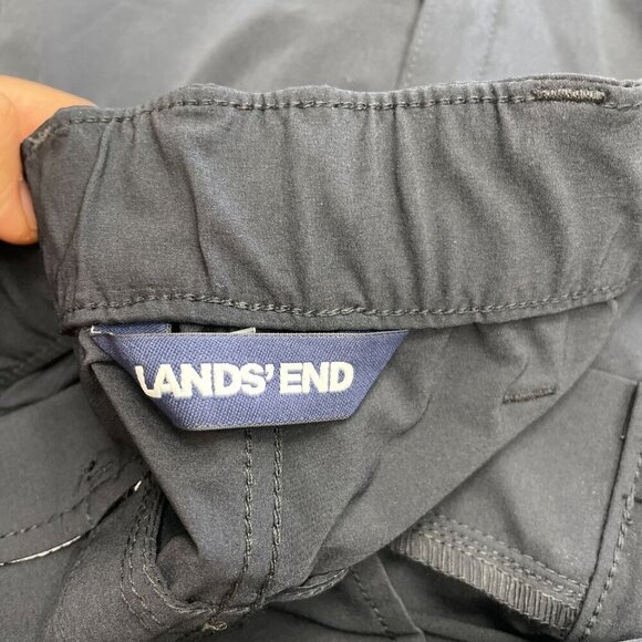 NEW Lands' End Men's 32 Outdoor Outrigger Pants Black Polyester Raw hem - Picture 6 of 11